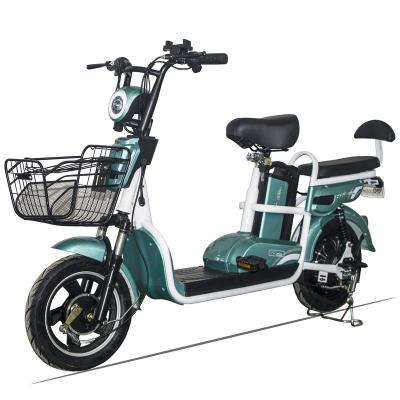 China Factory price 350W 48v10AH lithium battery electric bike 2 seats electric bike steel bicycle for sale