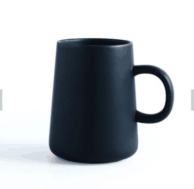 China Viable Ceramic Coffee Milk Mug Porcelain Breakfast Tea Mug Import Solid Color Black Nordic Plain Style Ceramic Coffee Cup And Mug for sale