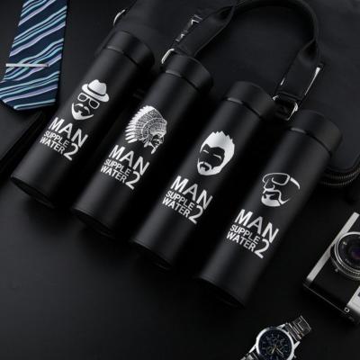 China Business Style Fashion Cool Stainless Steel Thermos Frosted Straight Cup Insulated Vacuum Flask for sale