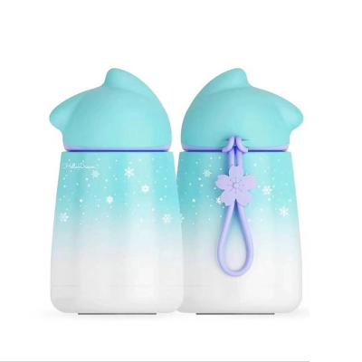 China PORTABLE Cute Rabbit Ears Model Disposable Belly Cup Thermos Vacuum Flask Stainless Steel Thermos Water Bottle for sale