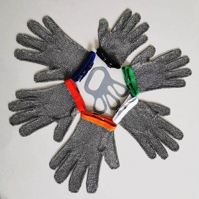 China Five And Three Fingers Short And Long Type Anti-cut Stainless Steel Safety Protection Mesh Gloves for sale