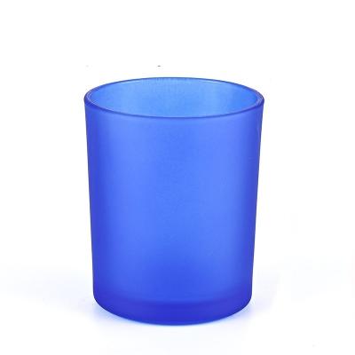 China Multi-scenario Stain Product Glass Aqua Blue Candle Jar Empty Blue Glass Candle Jars Glass Candle Jars for sale