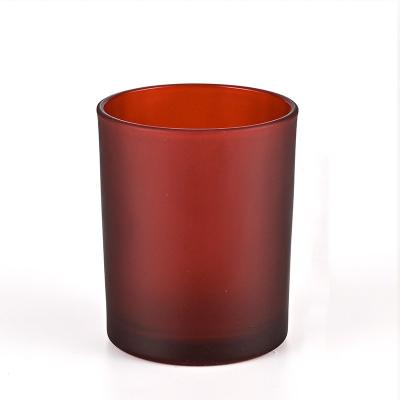 China Multi-scenario products hot red glass candle jar low profile red candle jar glass candle jars for sale