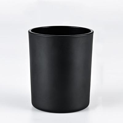 China Factory Wholesale Multi-scenario Glass Jars Black Matt Black Glass Candle Container Candle Jars for sale