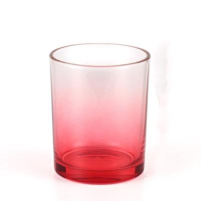 China Multi-scenario New Gradient Ramp Glass Candle Jars Wholesale Empty Candle Tins Glass Empty Candle Tin Can for sale