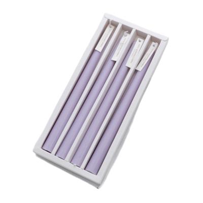 China Factory Direct Sales Birthdays Soy Wax Purple Botanical Candle Bars Candle Wedding Favors Dark Purple Taper Candle for sale