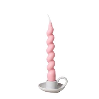 China Wholesale Birthday Spiral Candle Pink Wax New Product Soy Decoration Home Spa Candles Taper Candle for sale