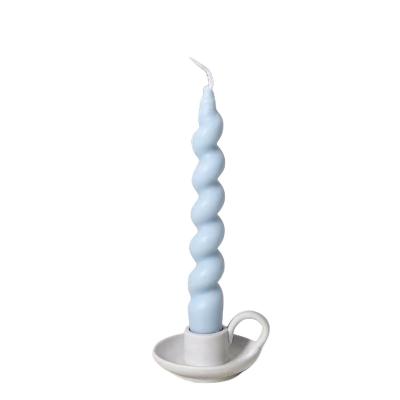 China Wholesale Light Blue Popular Soy Wax Pillar Candles Housewarming Gift Candle Holidays Birthdays Twisted Candles for sale