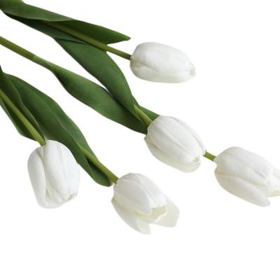 China Durable New Arrivals Tulip Flower Silk White Luxury Flower Decoration Artificial Flower Decoration for sale