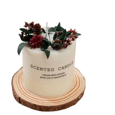 China Wholesale high quality birthdays candle decoration dry flowers candles luxury home decoration soy candle for sale