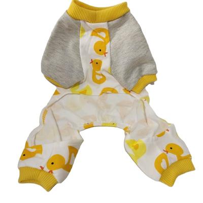 China Custom Wholesale Cotton Dog Clothes Manufacturers Custom Pet Clothes Logo Quadruped Pajamas Knitted Pet Clothes Home Use Pajamas for sale