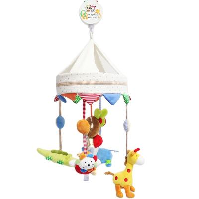 China OEM ODM Toy Plush Cloth Music Musical Rotating Newborn Crib Bell Soothing Rotating Rattle 0-3-6-12 Months Baby Car Hanging Toys for sale