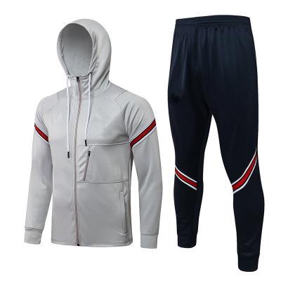 China Fabric: Breathable 100% Polyester Sportswear Sport White Jacket Men Warm Up Tracksuit Football for sale