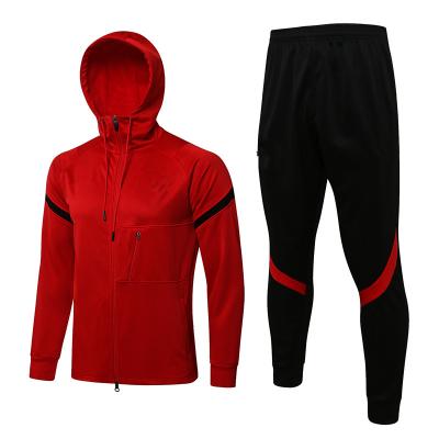 China Fabric: Breathable Polyester Men Kits Soccer Sportswear Uniform 100% Polyester Long Sleeves Soccer Training Tracksuit Set for sale