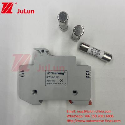 China Solar Pv Fuse Din Rail Solar Fuse Holder Holder For Photovoltaic Inverter  Inline Fuse Cylindrical Fuse Holder for sale