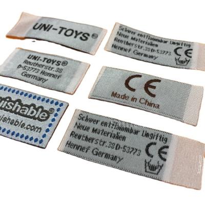 China Sustainable Wholesale Custom Embroidered Main Woven Fabric Label For Clothing for sale