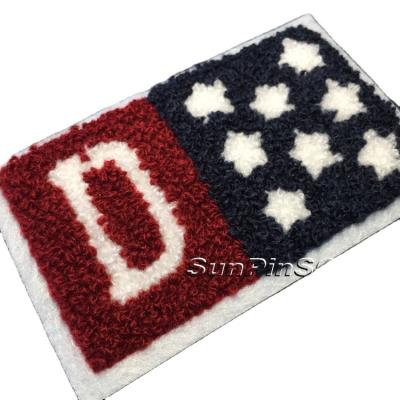 China cheap custom 3D letters chenille patch badge for clothing for sale