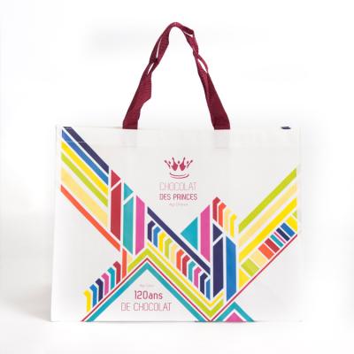 China Eco Friendly Full Color Printing Handled Personalized Non Woven Tote Shopping Bag for sale