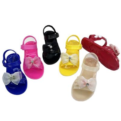 China 2021 Fashion Trend New Design Bow Decorations High Quality Kids Shoes Cute Jelly Sandal Slippers for sale