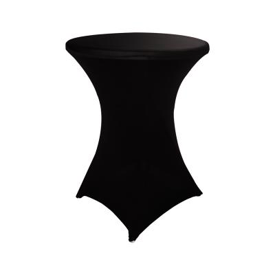 China Wholesale Simple Spandex Disposable Party Tablecloth Black Color Wedding Banquet Cocktail Round Table Covers for sale