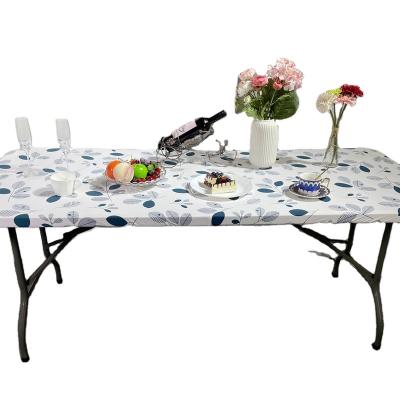 China Customized Designs Disposable High Elastic Spandex Table Cloths Universal Disposable Table Covers for sale