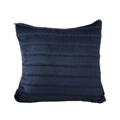 China Anti-bacteria Yarn-dyed Decorative Flannel Velvet Cushion Couch Pillow Case for sale