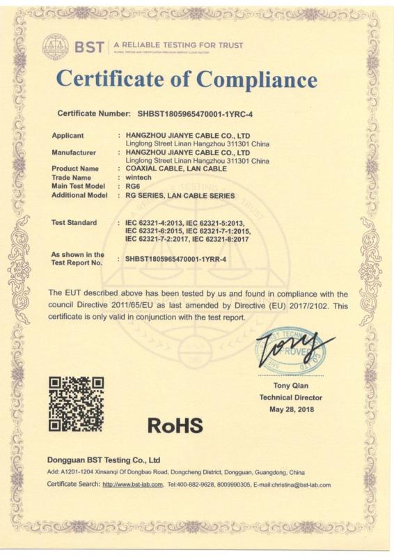 RoHS - Hangzhou Jianye Cable Co., Ltd.