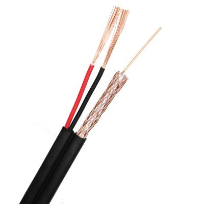 China CCTV System Manufacturing Price Black TV Cable RG59 Cable RG59 CCTV Camera Al Braiding Siamese Coaxial Cable RG59 Power for sale