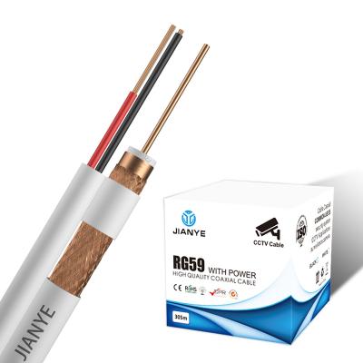 China Telecom Security Surveillance 75Ohm Coaxial Cable With RG59 2DC Power For CCTV/CATV Camera Security RG59 With Power Coaxial Cable for sale