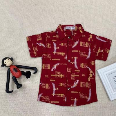 China 2023 New Full Print Sustainable Clothes Children's Clothing Shirt 100% Cotton Boy Shirt for sale