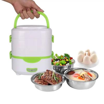 China CE elektrische kookplaat 1,5L dubbel niveau 350W multifunctionele lunchbox Te koop