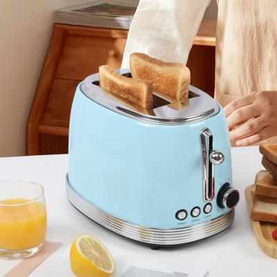 China Anti-Seco Retro Toaster de Auxílio de Cozinha Azul Toaster Automático de Cozinha de Duas fatias à venda