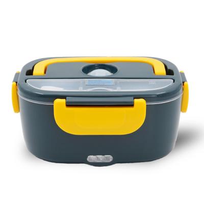 China Self Heating Electric Lunch Box 1.5L Electric Lunch Box Dual Use for Home and Car Grayish Yellow for sale