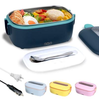 China Electric Heating Lunch Box Stainless Steel Food Container Warmer Insulated Thermos Lunch Box For Adults for sale