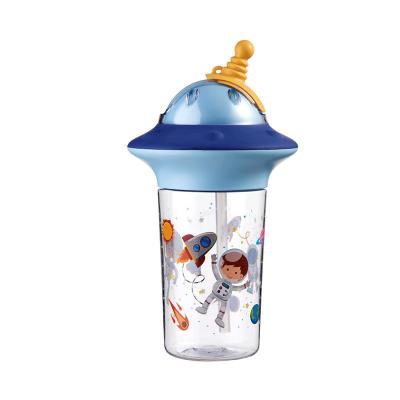 China Spill Proof Leakproof Kids Travel Cups with UFO Designs 500ML Blue for sale