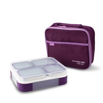 China Insulated Stainless Steel Lunch Box Four Compartment 1060 ml Leak Proof Lunch Container for sale