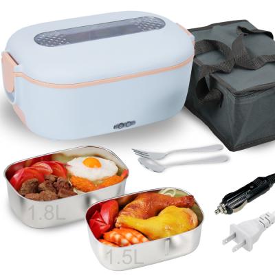 China Leekproof roestvrij staal elektrisch verwarmde lunchbox voor kantoor / thuis / reizen Te koop