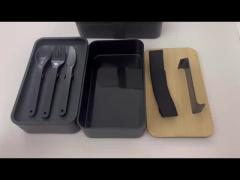 Bamboo Lid Thermal Bento Lunch Box Stackable Double Layer Microwave Safe