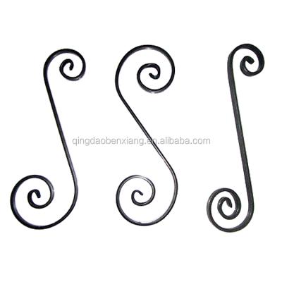 China Fence Scroll Series Wrought Iron Fence Parts Decorated With Wrought Iron C Flowers for sale