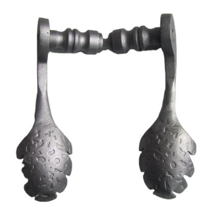 China Hot Selling Traditional Black Antique Hotbed Handle Internal Door Handle Polished Wrought Iron Door Handles for sale