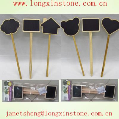 China Black Slate Stone Wooden Plant Labels For Garden Decoration for sale