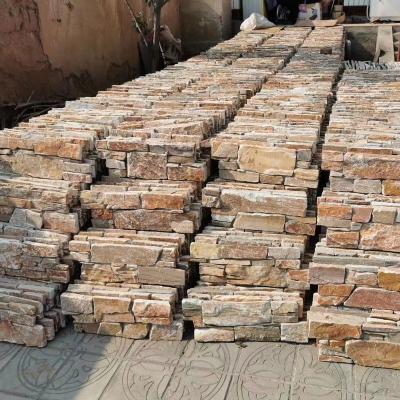 China Modern exterior interesting beige slate stone cement ledgestone wall cladding for sale