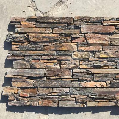 China Modern multicolor rusty slate stone cement ledgestone wall panels for sale