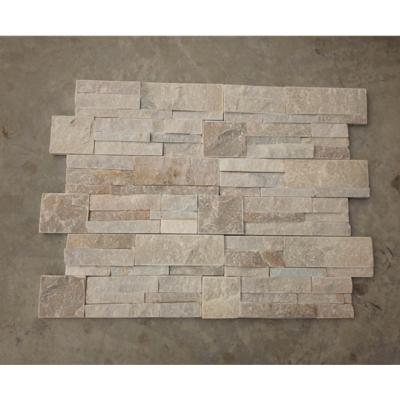 China Modern Natural Rose Slate Stone Wall Panels 18X35 Cm With Interlocking for sale