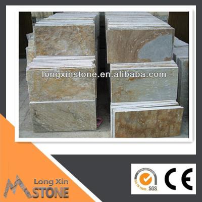 China Europe 12'' x24' Golden Yellow Slate Slabs Stone Floor Tiles for sale