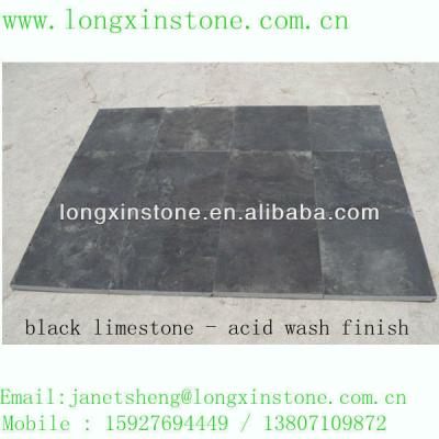 China Building Decor Material Acid Wash Lime Black Floor Tiles 400x400 Mm Or Natural Stone Floor And Stone Pavers for sale