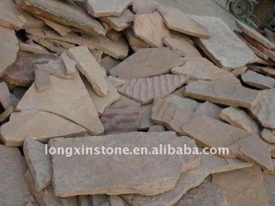 China Stone Crazy Cut Random Pink Sandstone Paving Tiles for sale