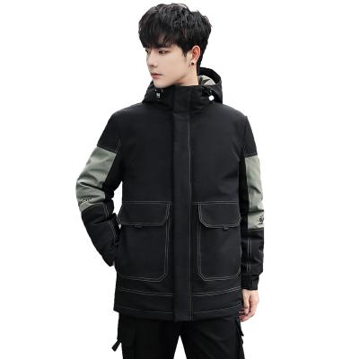 China Fashionable New Fashion Design Thick Hooded Keep Warm Winter 90% Windproof 100% Polyester Fiber Duck Man Down Jacket for sale