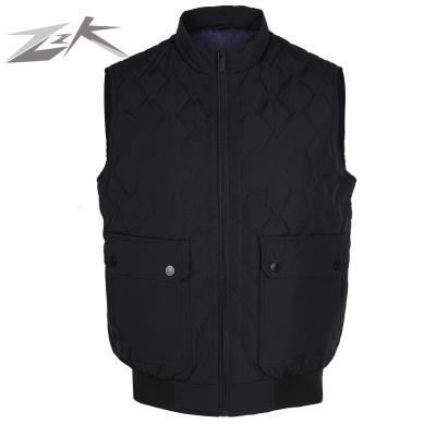 China Customized New Design Men's Polyester ZZK Reversible Jackets Stand Collar Stripper Jacket Mens Sleeveless Collarless For Winter for sale