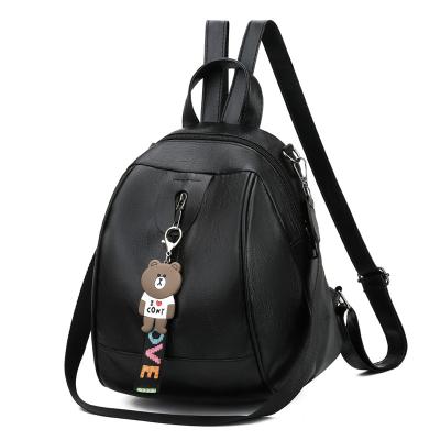 China Wholesale Nice Japan Style Backpack College School Bags Black PU Leather Women Backpack For Women for sale